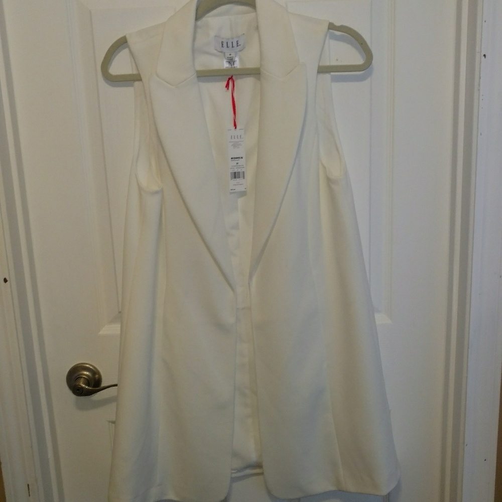 Elle White Tuxedo Vest